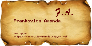 Frankovits Amanda névjegykártya